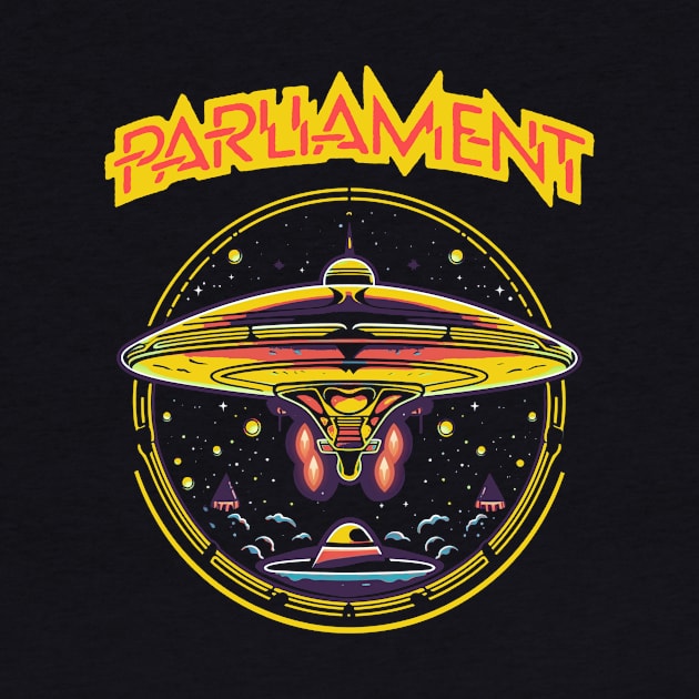 Parliament Funkadelic Retro Mothership UFO Rock Funk Throwback by robotbasecamp